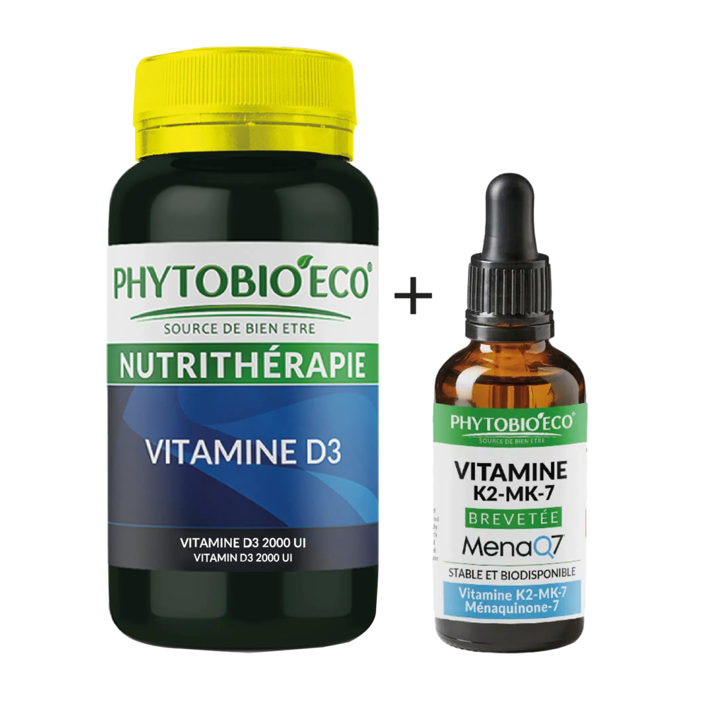 Vitamine D3 & Vitamine K2-MK-7 brevetée MenaQ7
