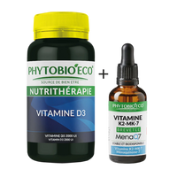 Vitamine D3 & Vitamine K2-MK-7 brevetée MenaQ7
