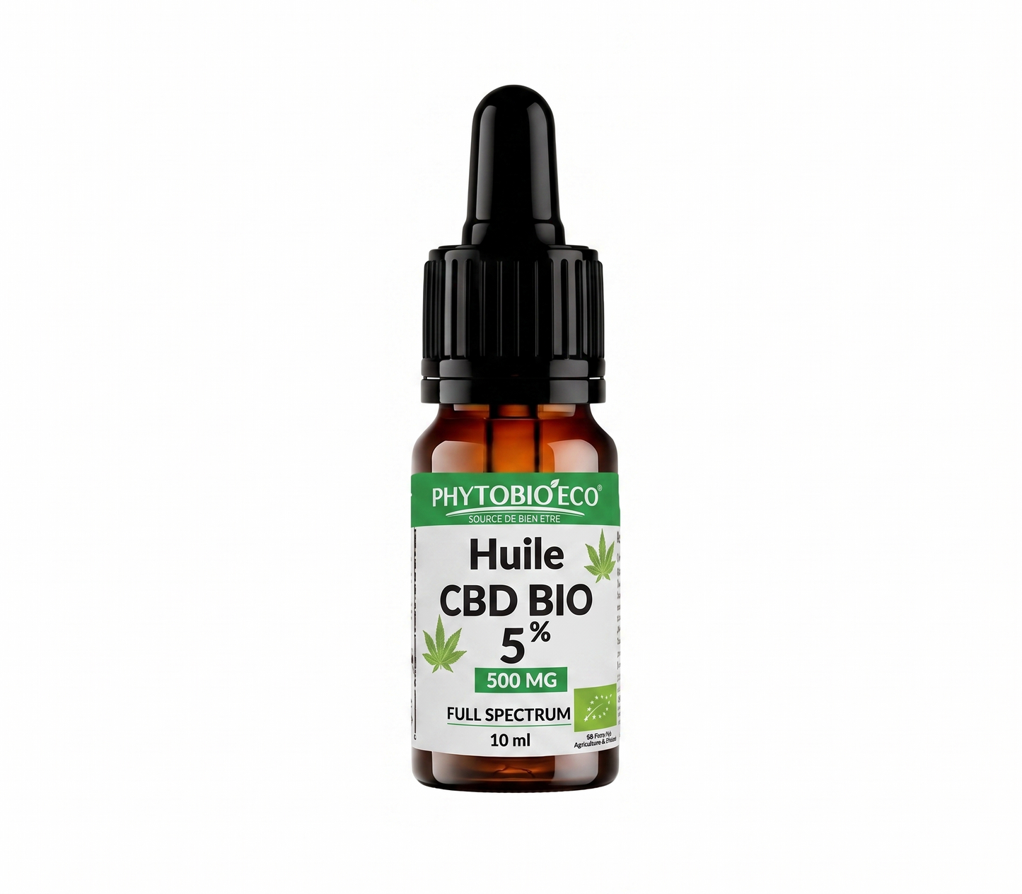 Huile CBD — Spectre Complet Bio | Pack 1 Acheté = 1 Offert