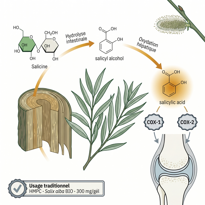 Écorce de saule blanc biologique
